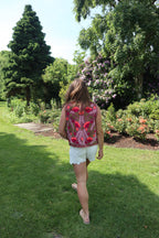 Beige Velvet Geborduurd Gilet