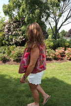 Beige Velvet Geborduurd Gilet