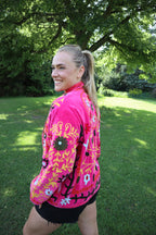 Roze Velvet Geborduurde Jas